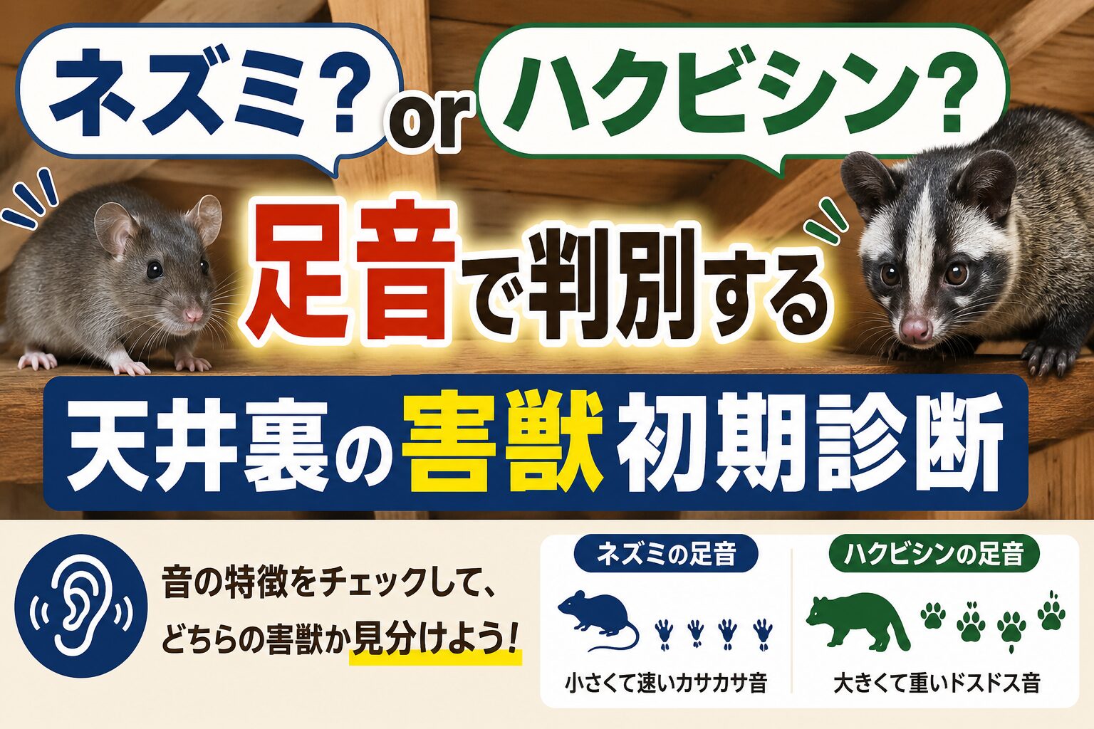 天井裏の暗闇から聞こえる不気味な足音に不安を感じて見上げる家族のイメージ