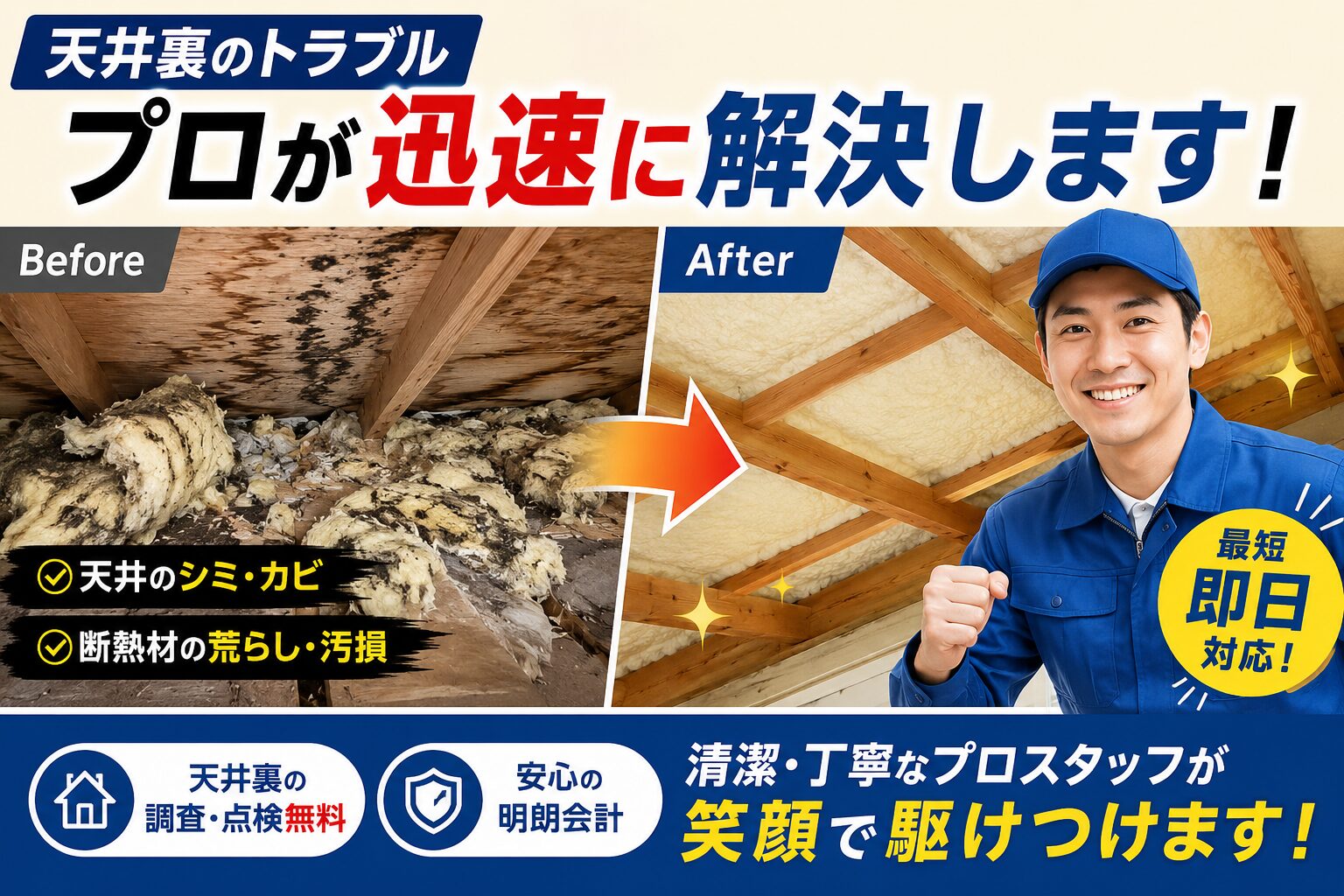 害獣駆除の専門家が調査する様子