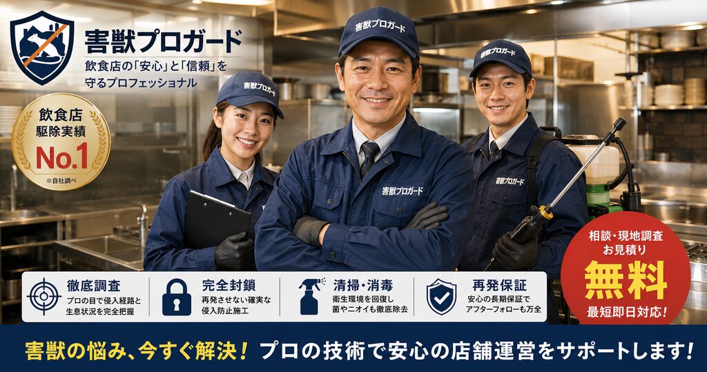 飲食店オーナーの救世主である害獣プロガードのプロフェッショナルなスタッフ